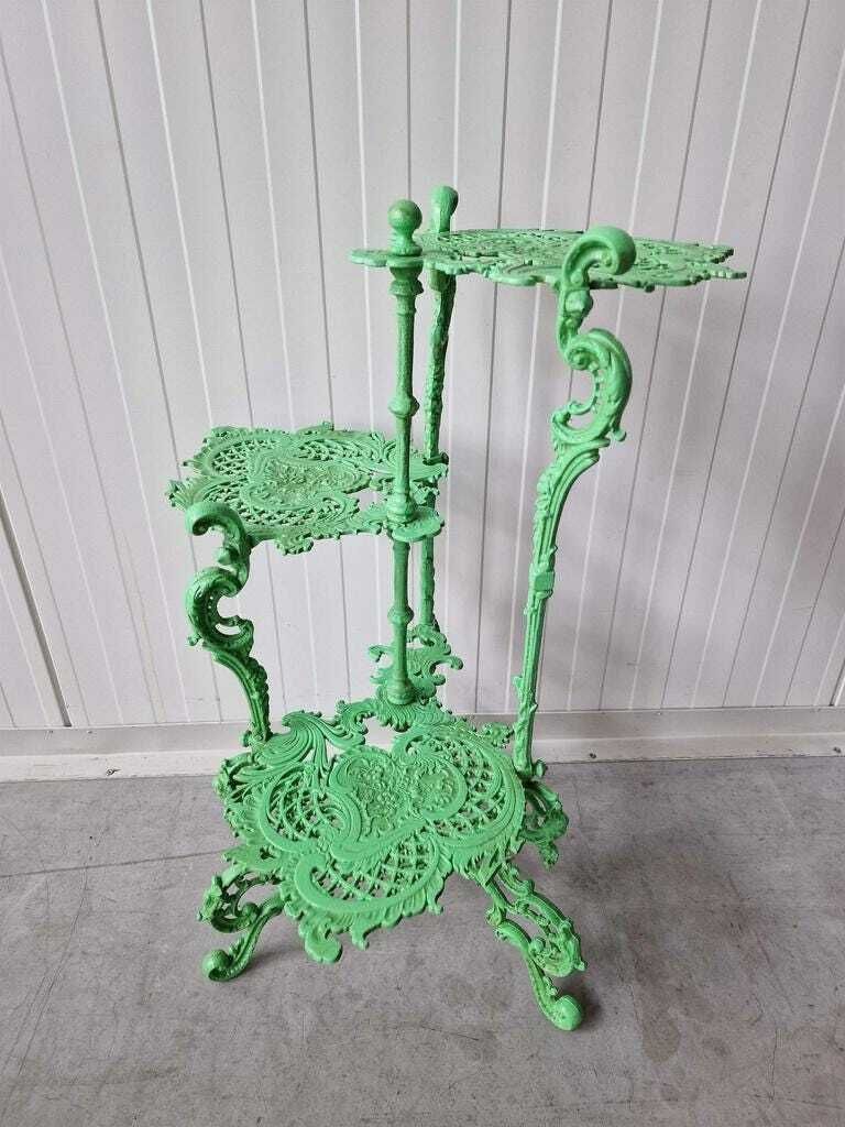 Cast Iron Flower Green Vintage Coffee Table   Perfect Home & Garden Gift For Rustic Decor Lovers photo furniture