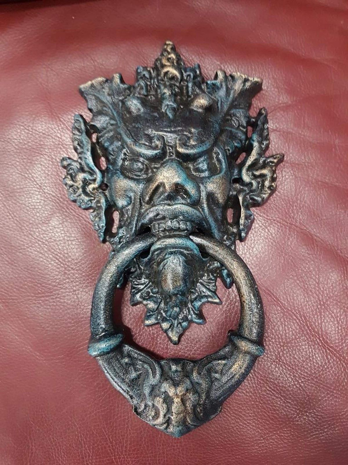 Cast Iron Devil Door Knocker   Halloween Home Decor   Evil Head Door Knocker   Unique Gift For Spooky Enthusiasts