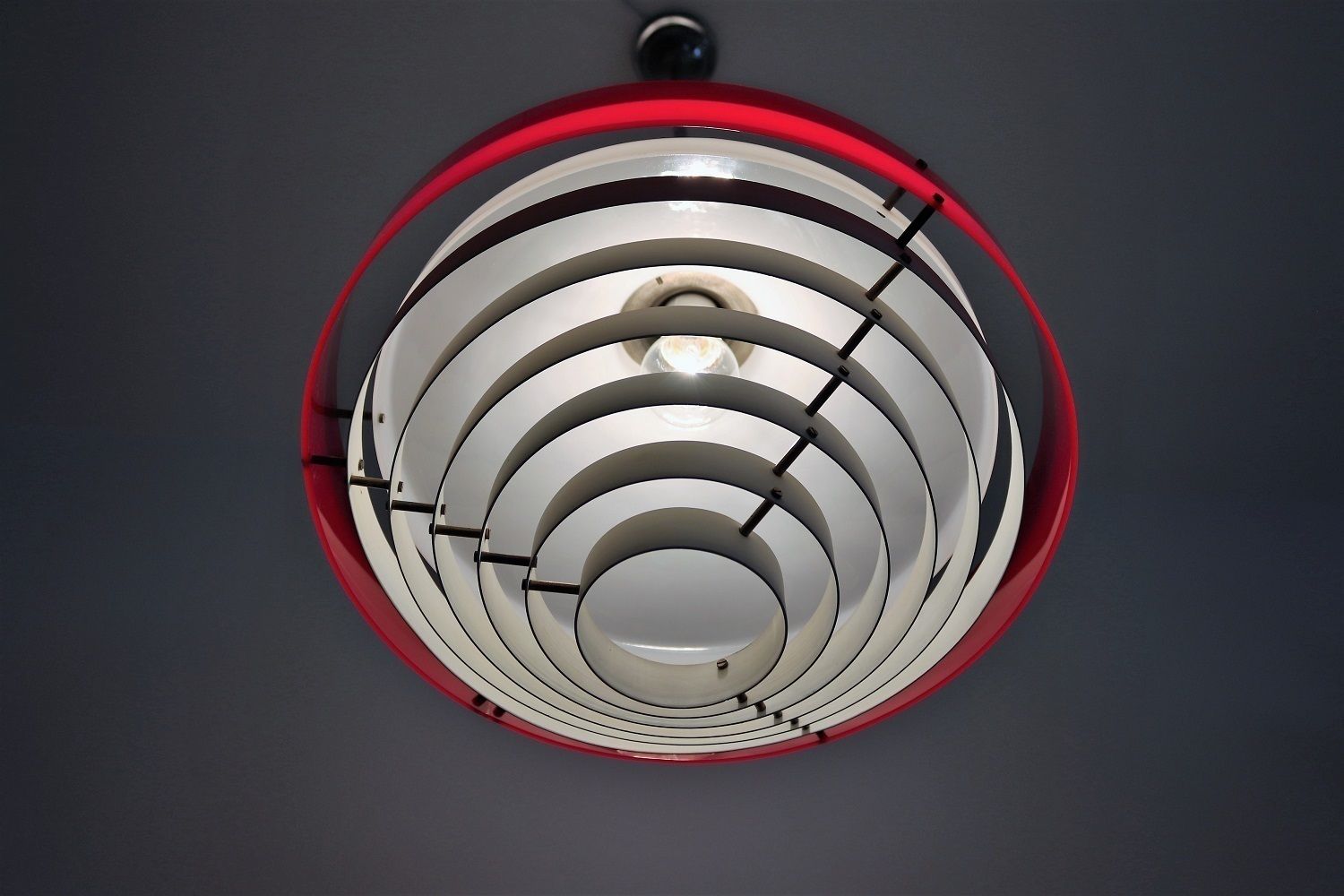 photo buy Italian Midcentury Pendant Lamp In Acrylic, Aluminium And Brass By Stilnovo, 1950s
