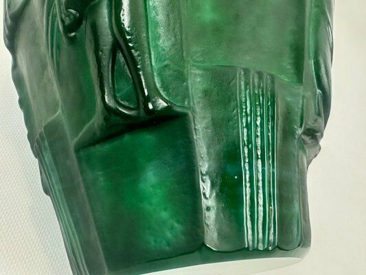 Art Deco Malachite Glass Ingrid Vase Attributed To Artur Pleva For Curt Schlevogt, 1950s photo 659.0