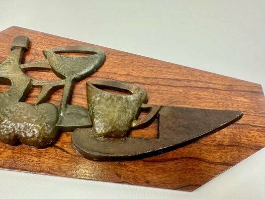 Mid Century Czech Wall Relief In Aluminium, 1950s photo vintage