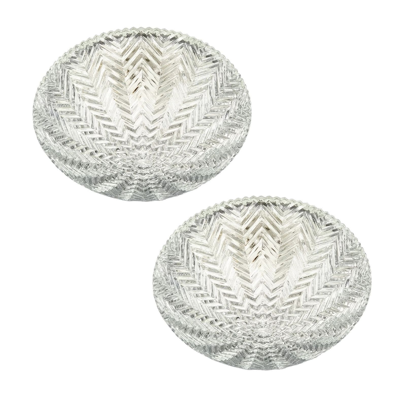 Pair Of Geometric Glass Ceiling Lights From Limburg, Germany, 1970s