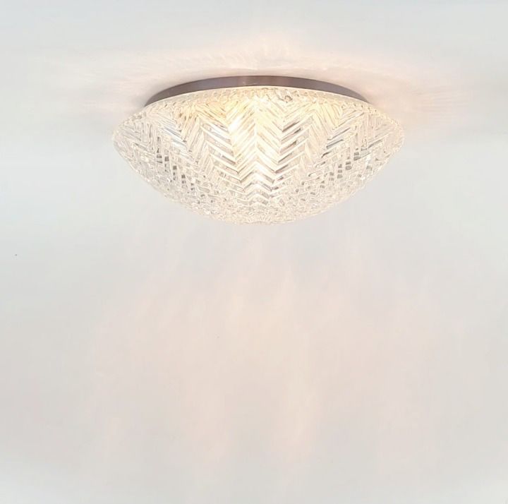 photo furniture Pair Of Geometric Glass Ceiling Lights From Limburg, Germany, 1970s