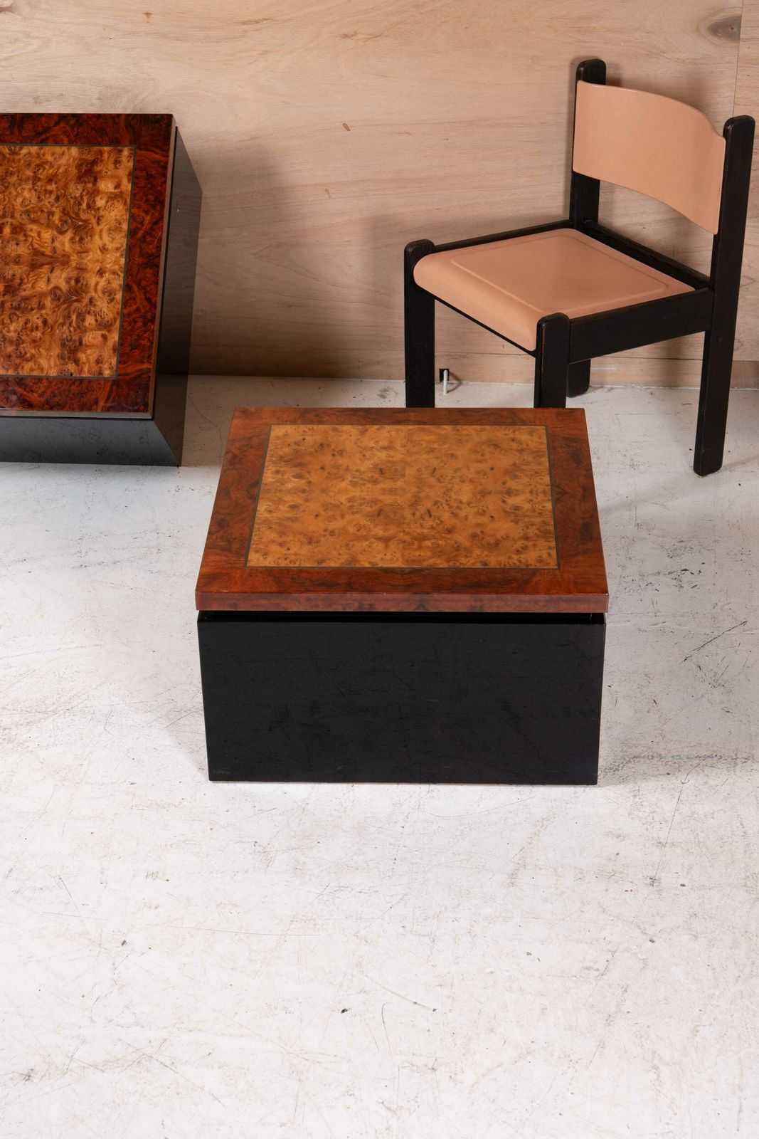 Burlwood Square Coffee Table, 1970s
