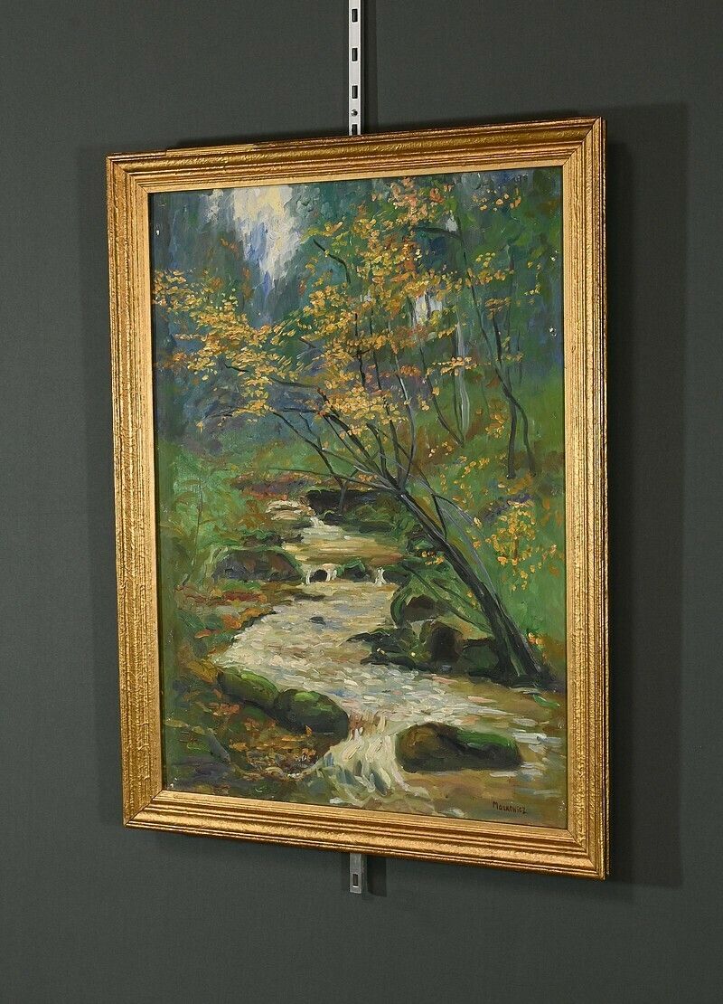 Oil On Canvas “Stream In The Forest” Signed A. Markowicz – Early 20th Century photo for sale