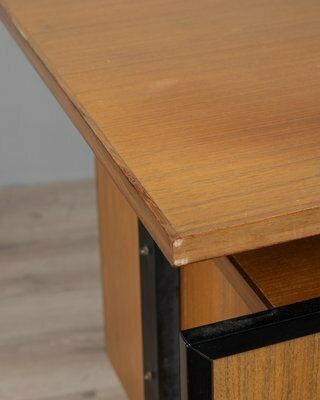 Set Of 2, Vintage Desk And Chair Set In Wood, 1960s, Italian Design photo vinterior