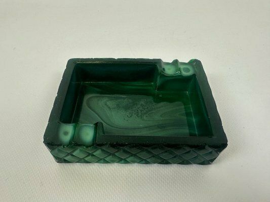 Bohemian Malachite Ashtray From Jablonec Glassworks, 1960s photo furniture