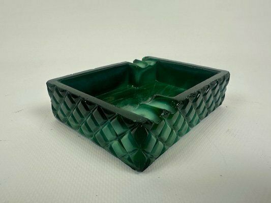 Bohemian Malachite Ashtray From Jablonec Glassworks, 1960s photo buy