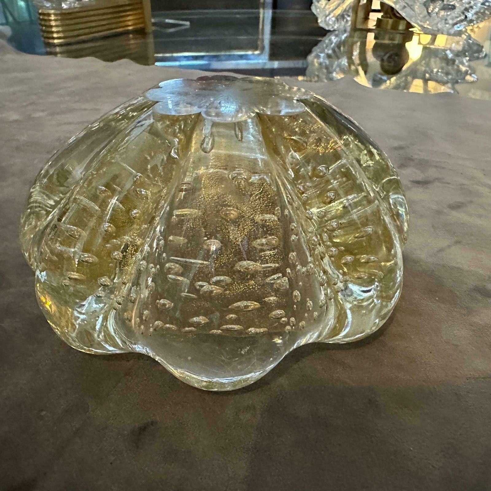 1960s Mid Century Modern Bullicante Murano Glass Ashtray By Barovier photo Home Decor