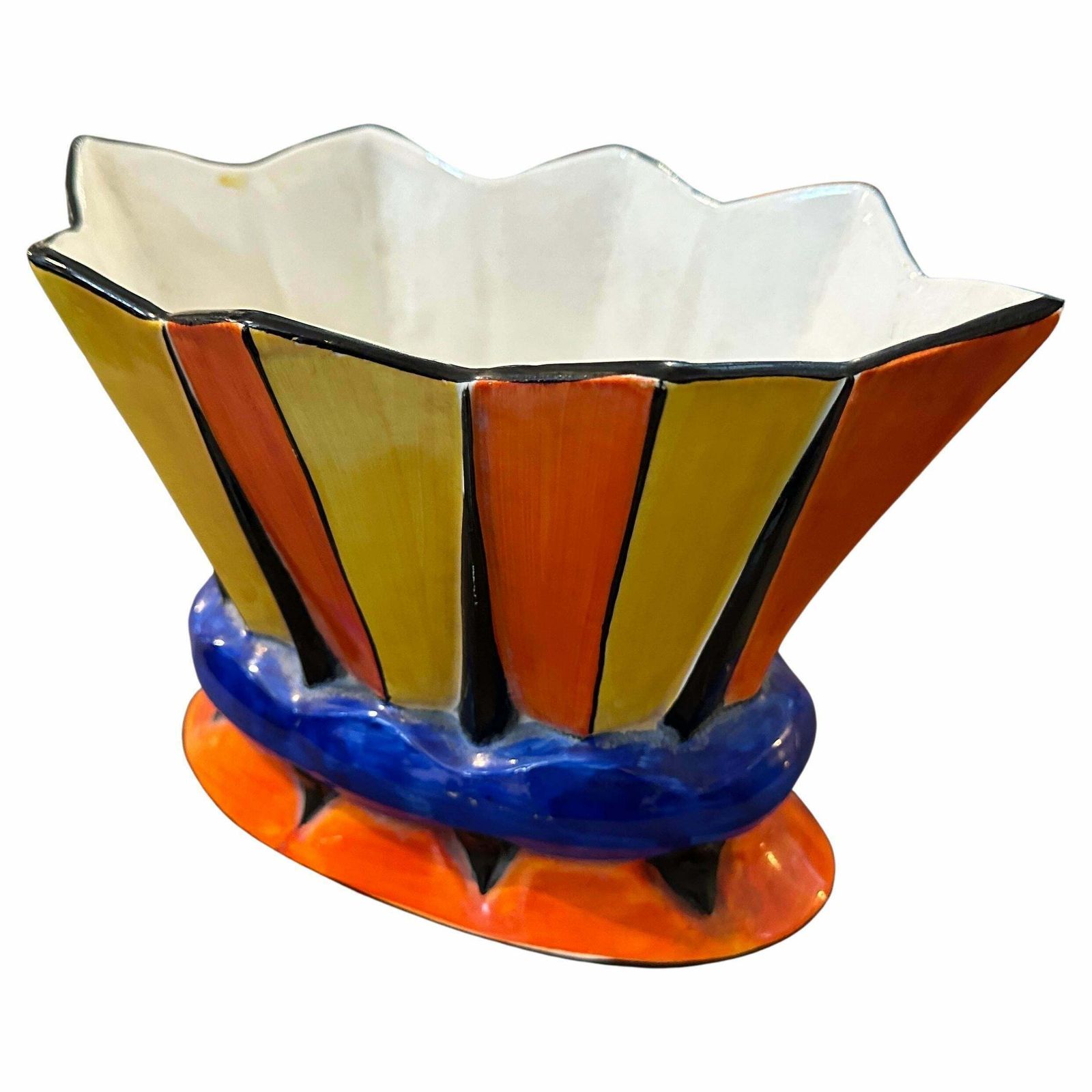 1940s Art Deco Hand Painted Porcelain Czech Vase photo furniture