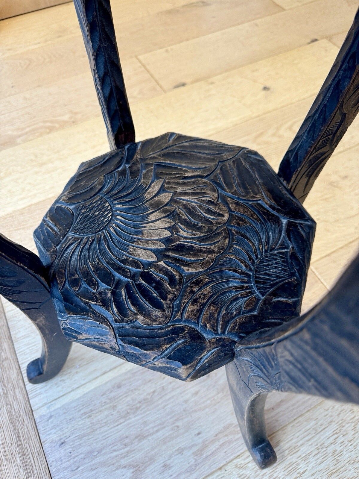 Liberty Of London Japanese Hand Carved Floral Side Table C1905 photo buy