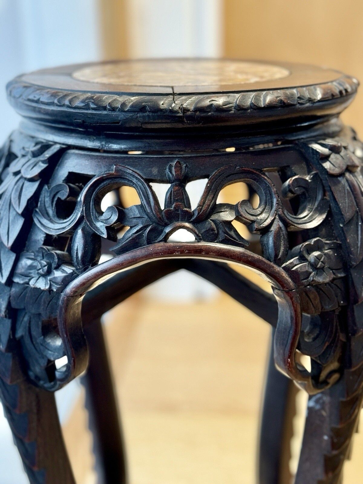 photo buy Antique Chinese Jardiniere Stand, Marble Top, Lamp Table, Victorian