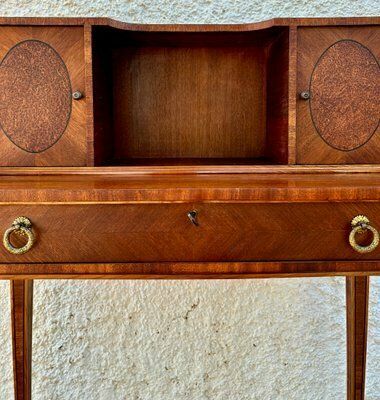 Early 20th Century French Walnut Venner Desk, 1940s photo Furniture