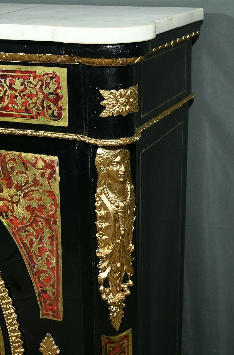 photo for sale “Boulle” Marquetry Entryway Cabinet, Napoleon III Period – Mid 19th Century