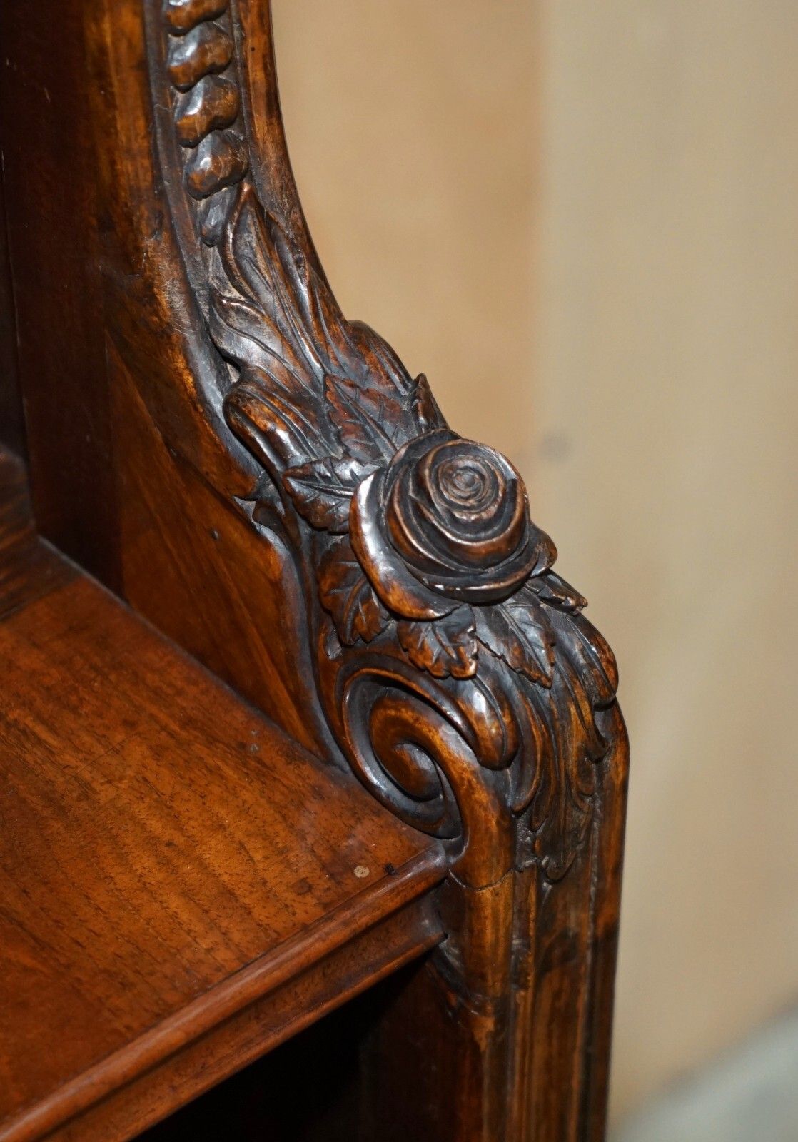 Furniture Important Pair Of 2.1 Meter Tall Regency Rosewood Waterfall Library Bookcases photo