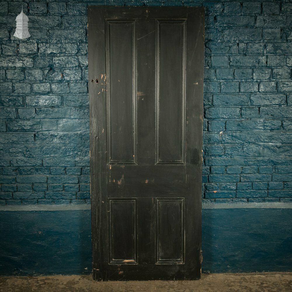 Pine Panelled Door, Moulded 4 Panel photo vintage