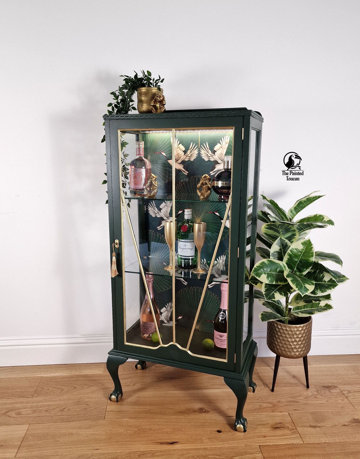Art Deco Green Drinks Cocktail Display Cabinet Custom Order photo Furniture