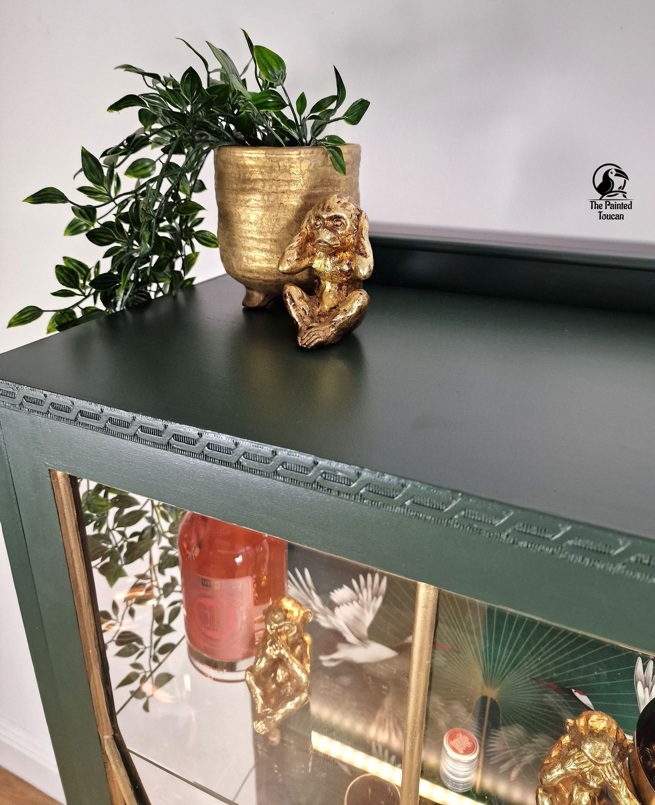 Art Deco Green Drinks Cocktail Display Cabinet Custom Order photo 675.0