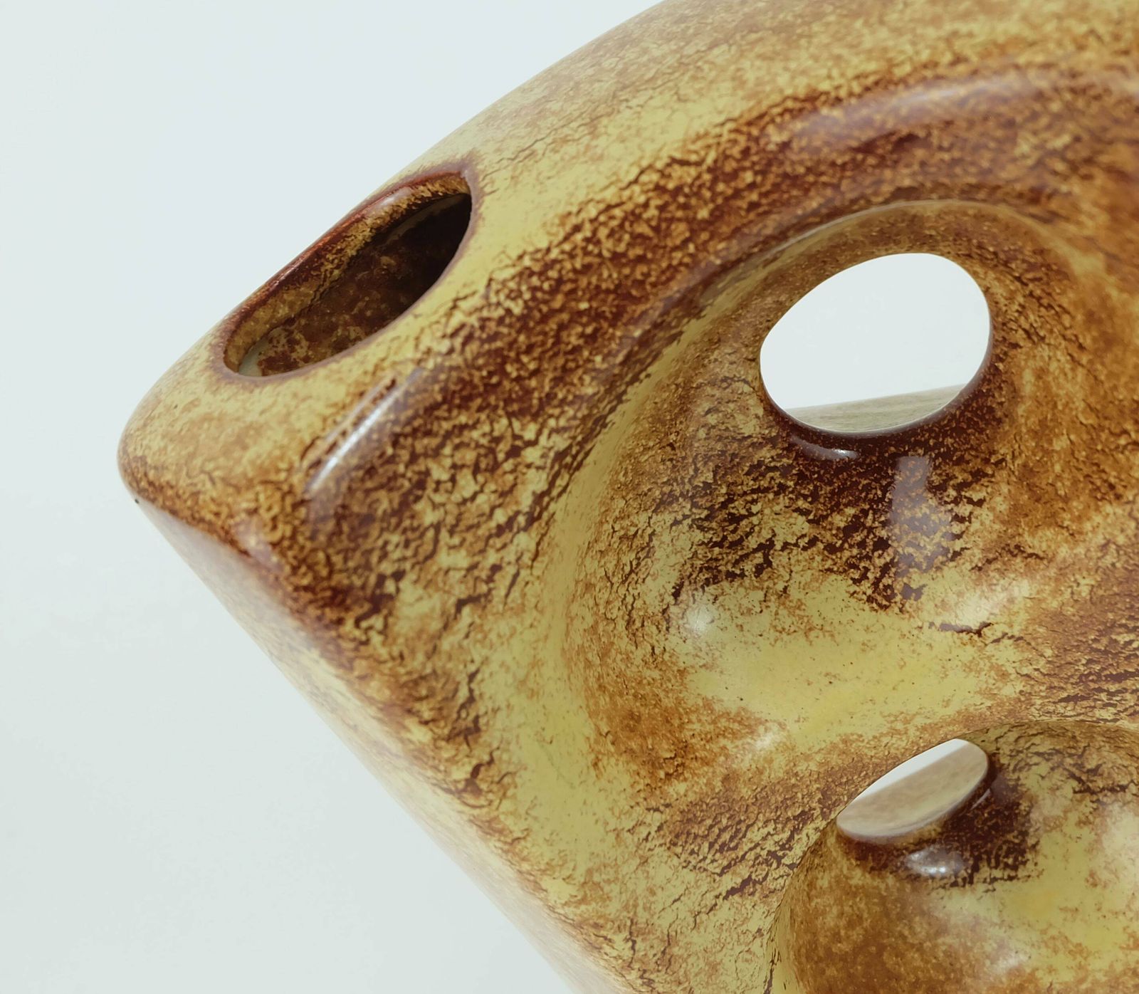 Very Beautiful Sculptural Bertoncello Italy Ceramic Vase Roberto Rigon 1970s Model 911 photo buy