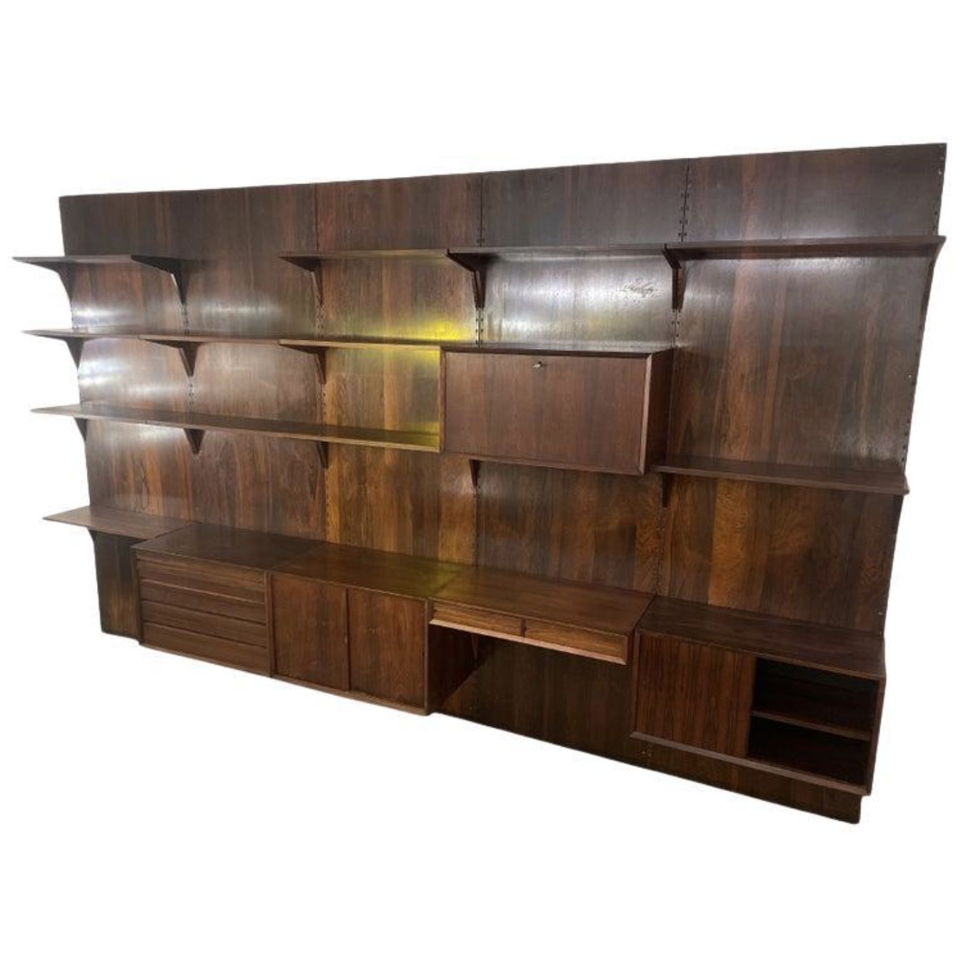 Mid Century Modern Large Wall Unit By Poul Cadovius For Royal System , 1950s