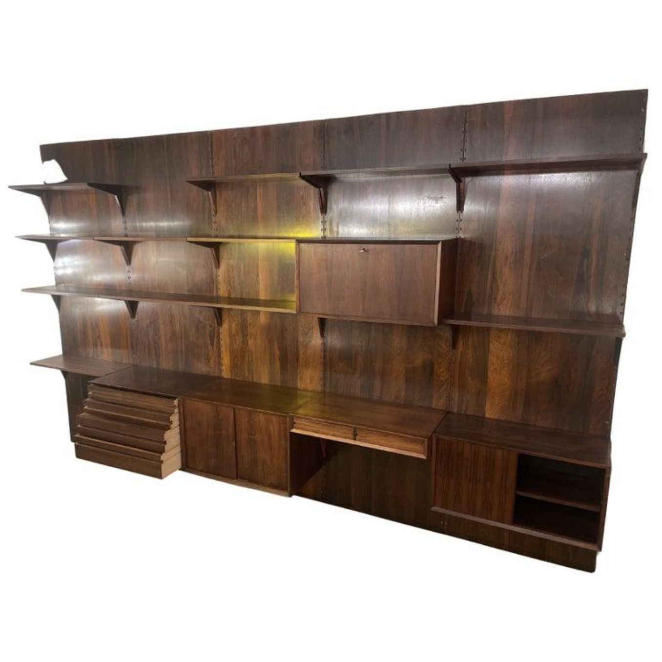 Mid Century Modern Large Wall Unit By Poul Cadovius For Royal System , 1950s photo Furniture