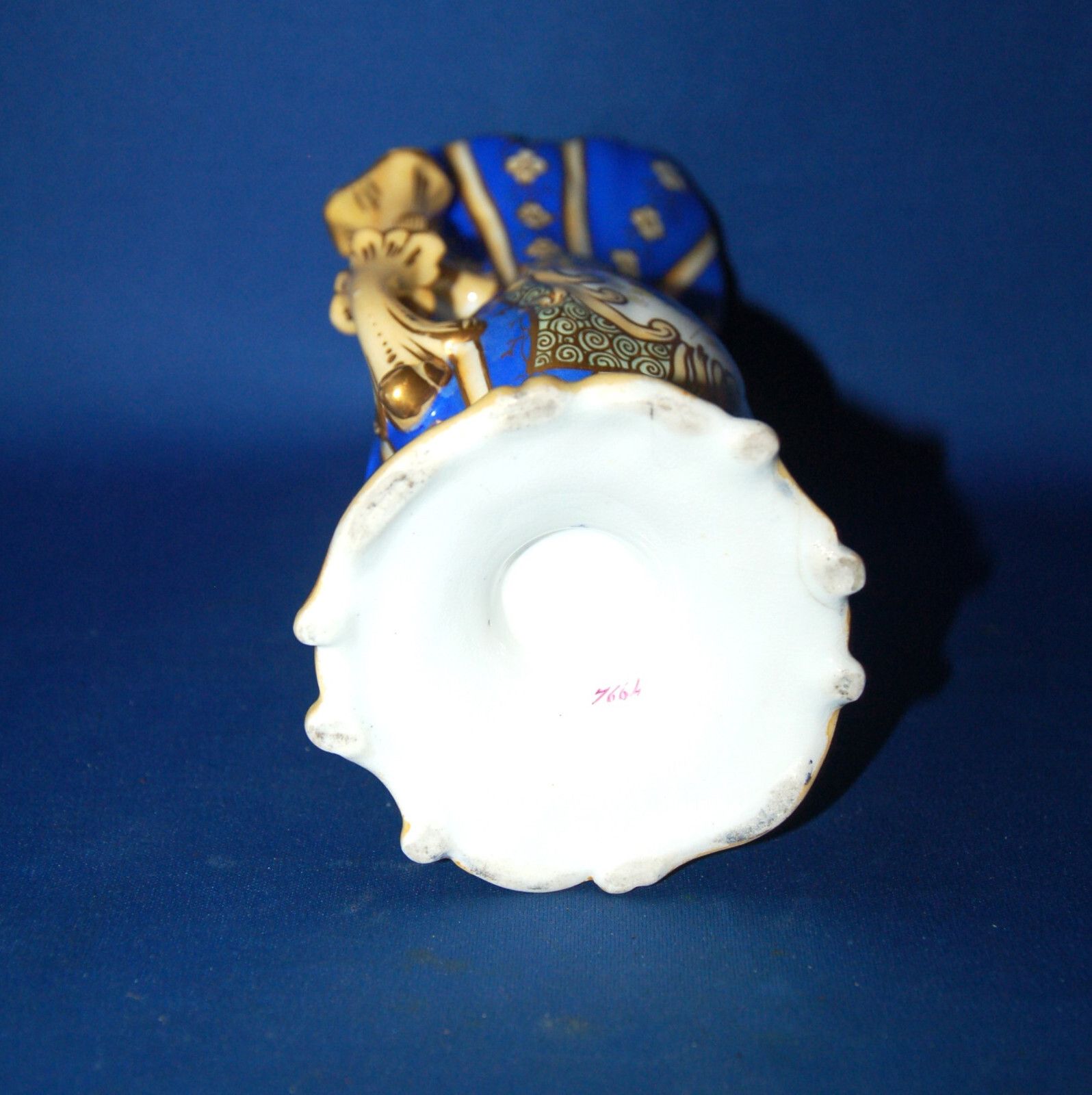 A Stunning Antique 19th Century Porcelain Vase, Royal Blue, Floral Decoration photo vinterior