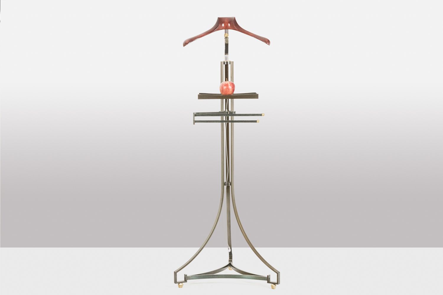 Valet In Brass, Steel And Leather. Contemporary Work. photo 5600.0
