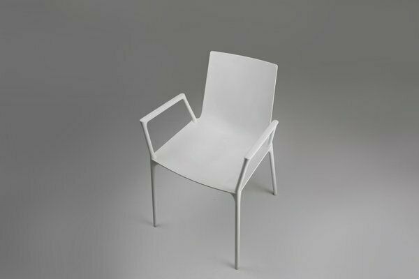 21th Century White Design Chair With Armrests, Belgium photo vinterior