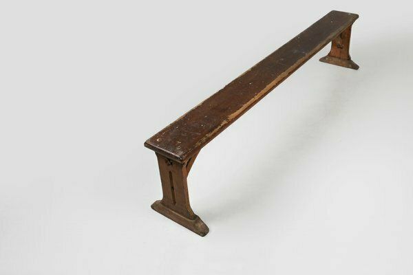 Rustic French Bench In Oak With Carvings And Nice Patina, 1850s photo vintage