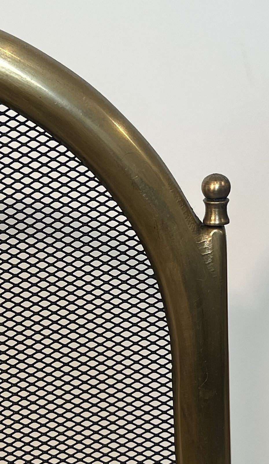 photo for sale Neoclassical Style Brass And Mesh Fire Screen
