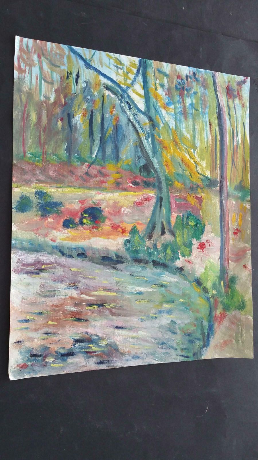 photo furniture Unknown20th Century French Oil Painting Provence Woodlandlate 20th Century