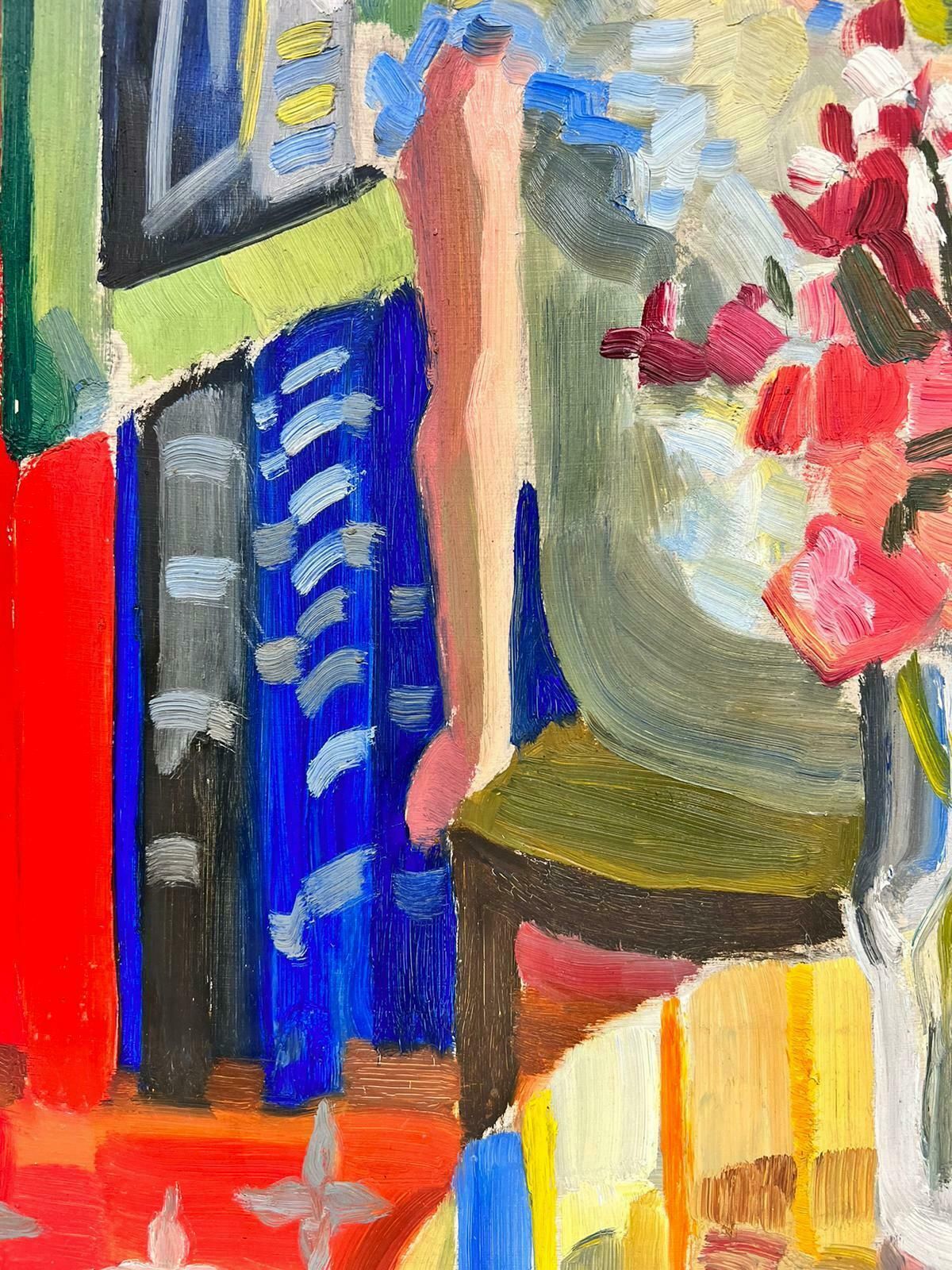 Josine Vignon1970's Lady Looking At View The From The Window French Post Impressionist Oil 1960's photo Art