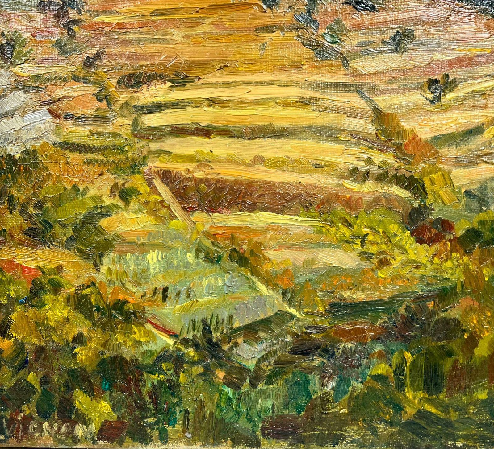 Josine Vignongolden Harvest French Field Landscape Impressionist Oil1960's photo for sale