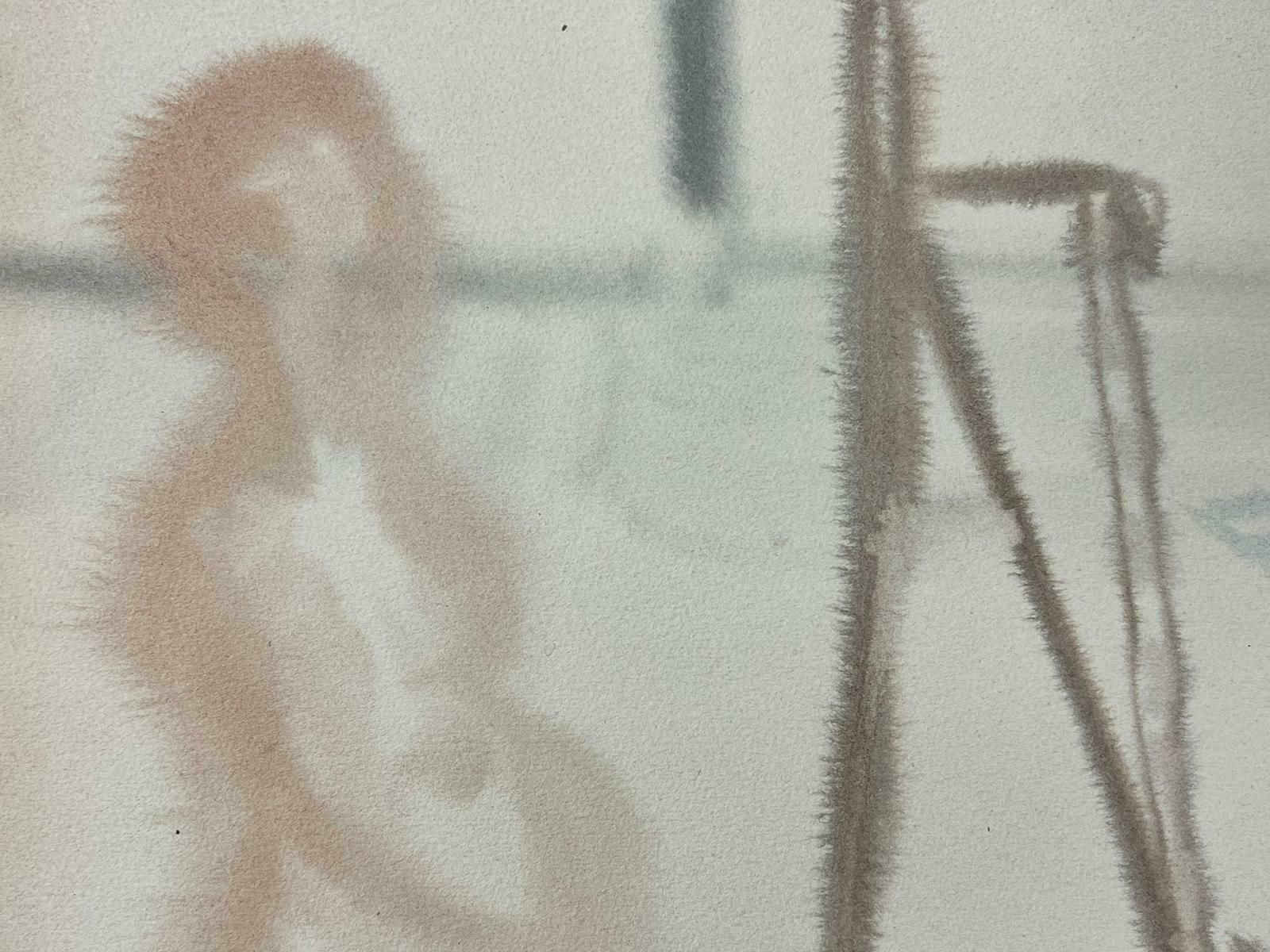 Genevieve Zondervan (1922 2013)genevieve Zondervan (1922 2013) French Oil Painting   Artists At Workc. 1960's photo Art