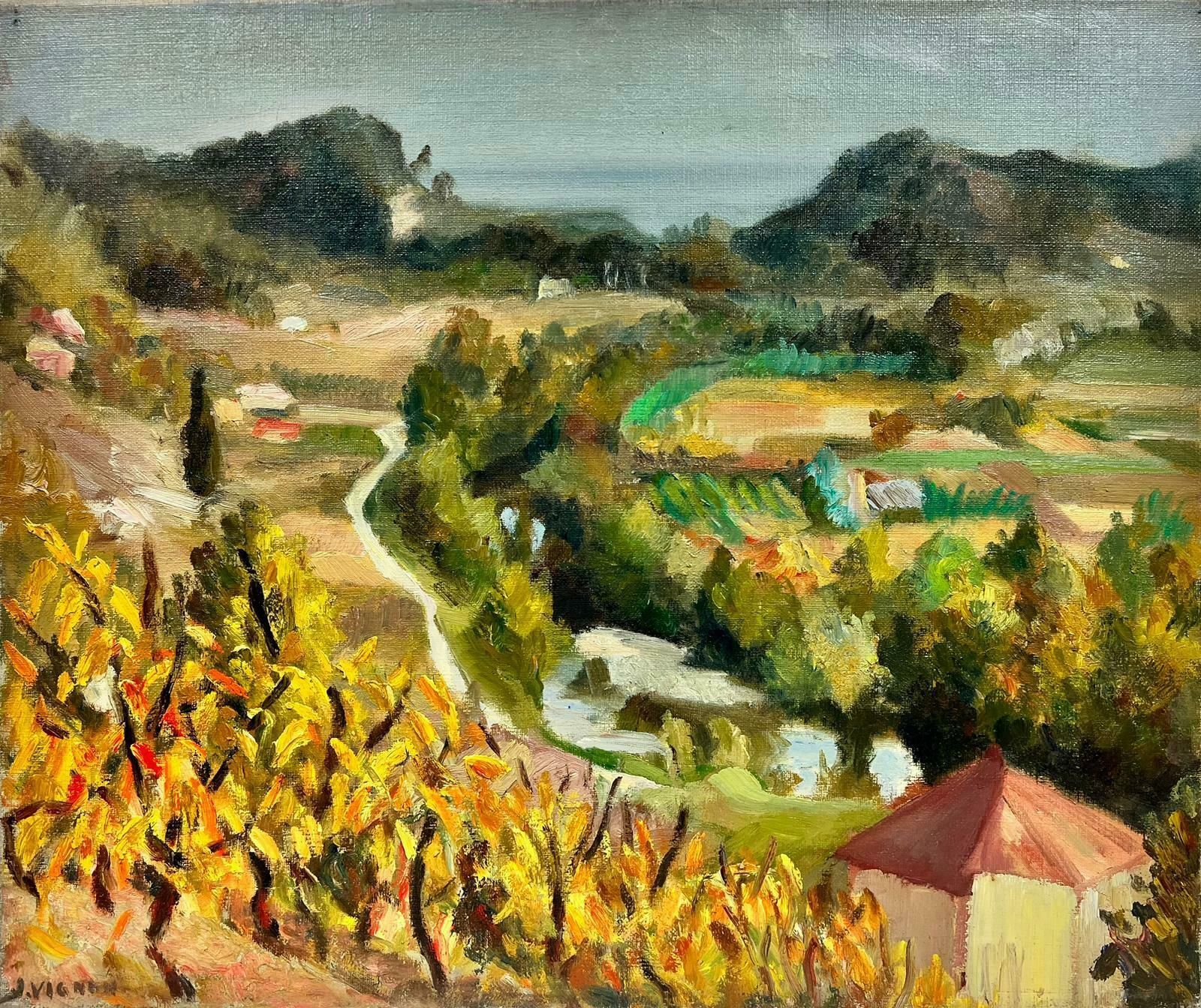 Josine Vignonautumnal Cergnes Stream Landscape French Post Impressionist Signed Oil 1960's