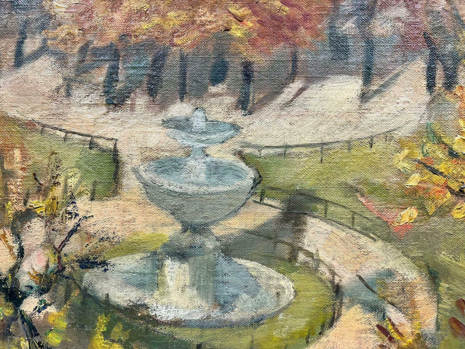 Josine Vignonautumn At Le Maris Park Paris Landscape French Post Impressionist Signed Oil 1960's photo for sale