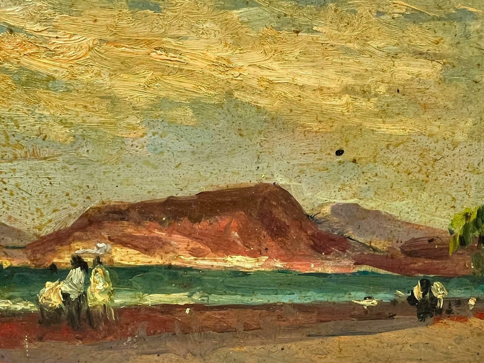 Maurice Mazeiliemaurice Mazeilie   French Oil Landscape   Figures Down By The Beach photo furniture