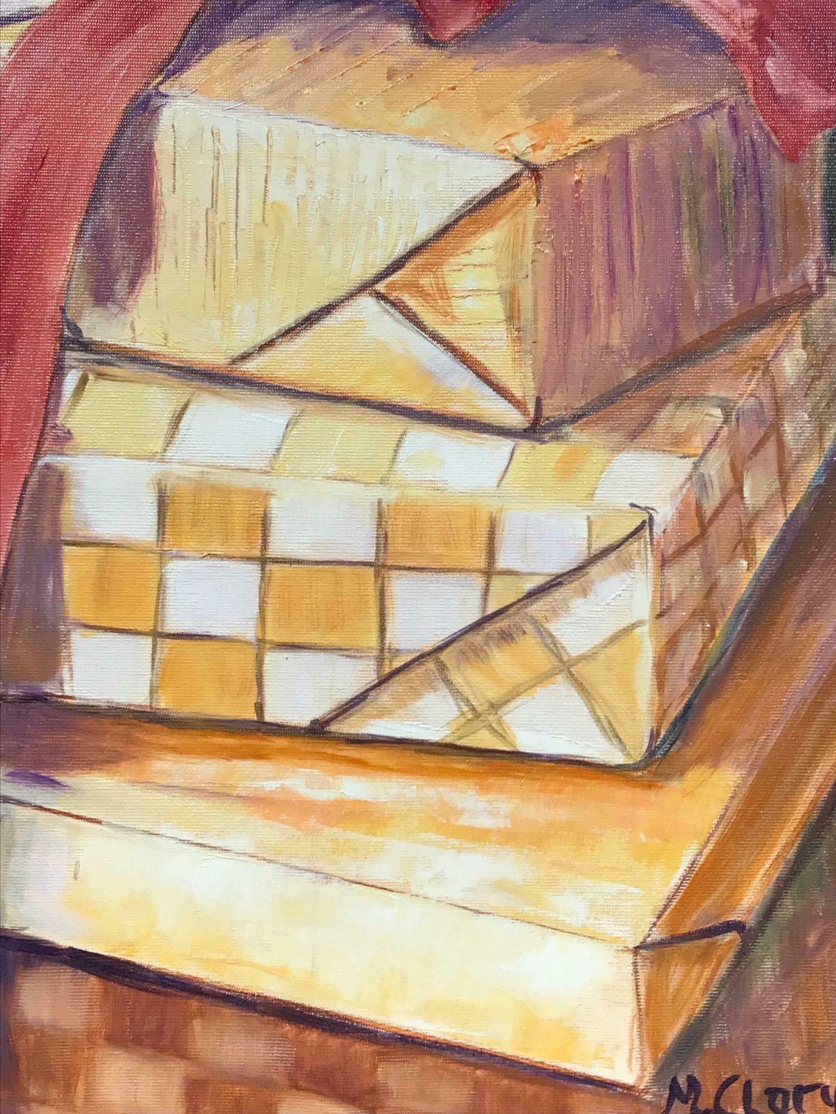 Maggy Claryssebright & Colorful French Impressionist Oil Painting   Wrapped Presentsc. 2000 photo Art