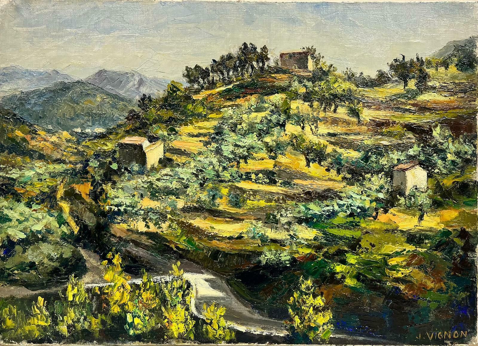 Josine Vignonprovence Landscape Of Scattered Olive Trees Post Impressionist Signed Oil 1960's1960's