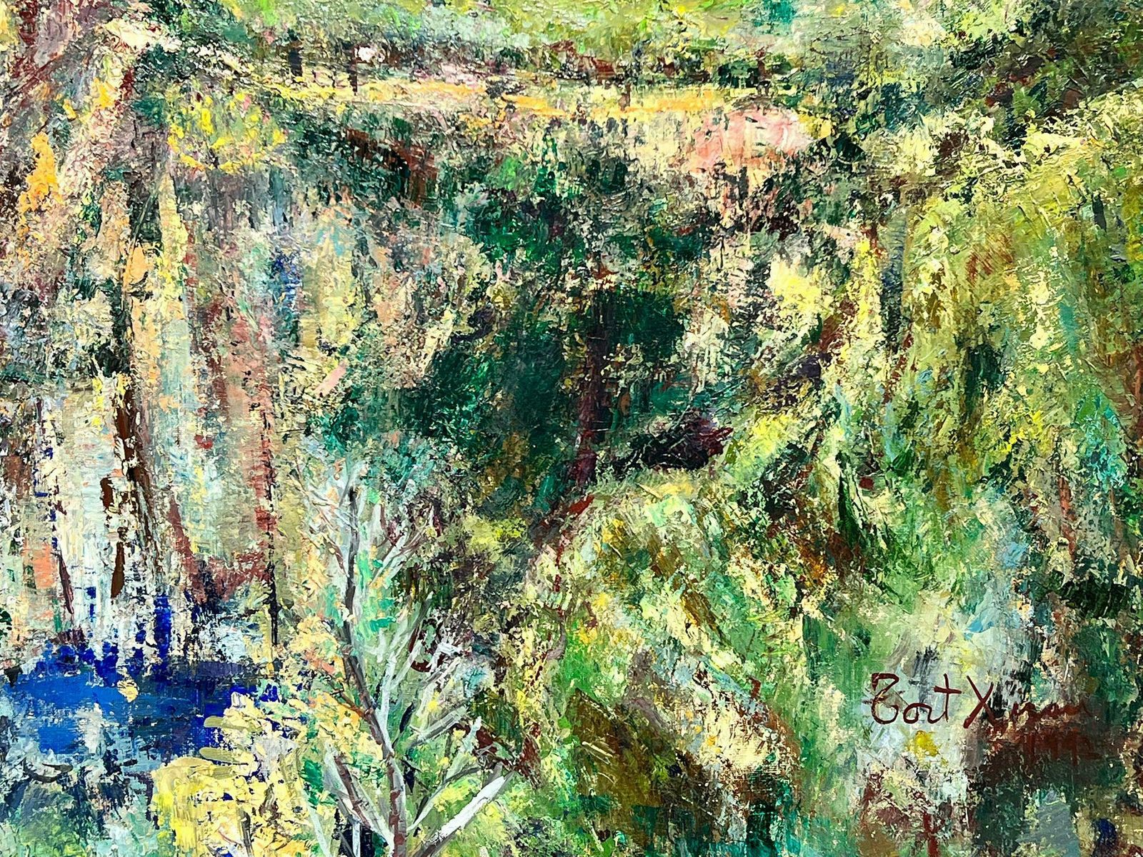 Maria Tort Xirauhuge Spanish/ French Oil Painting Beautiful Blue Coastline Seascape & Houses1991 photo 1533.0
