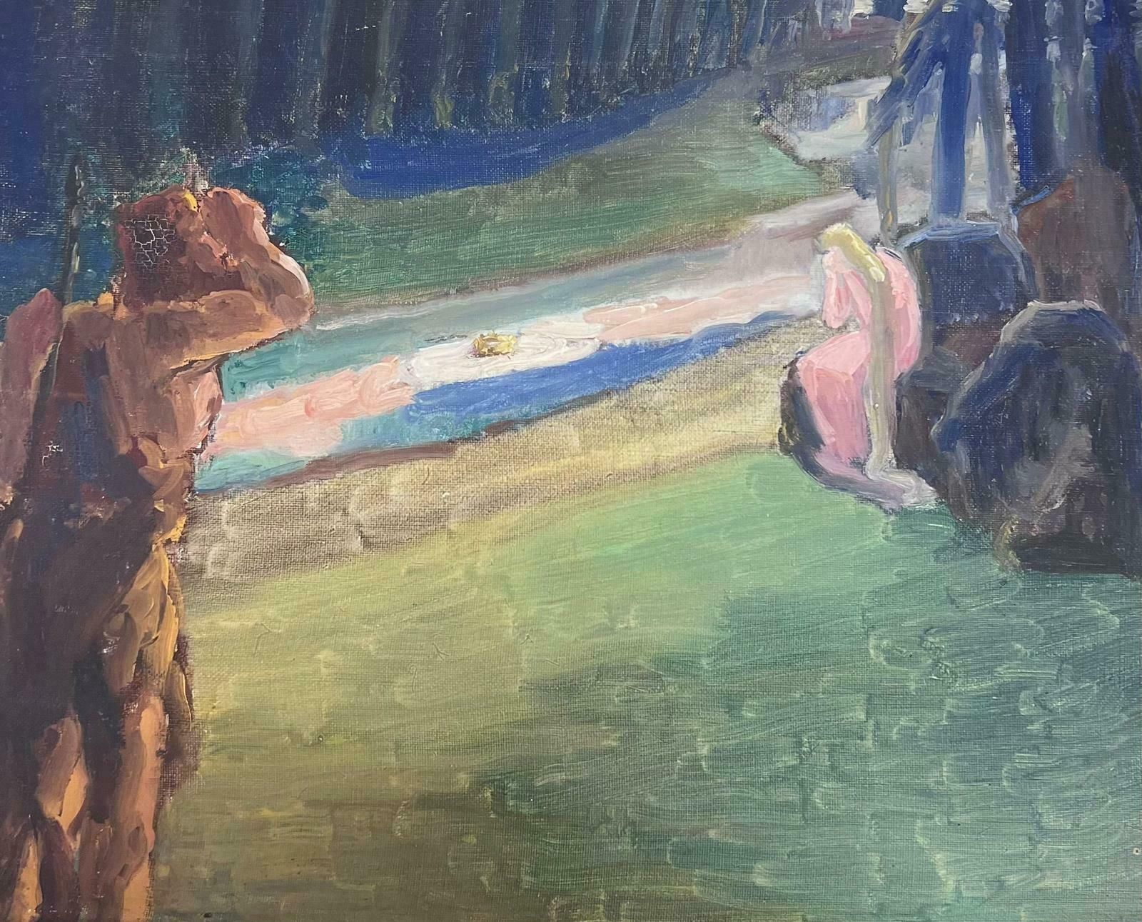 Louise Alix1930's French Impressionist Oil Mythological Figures By The River Bank1930's photo 409.0