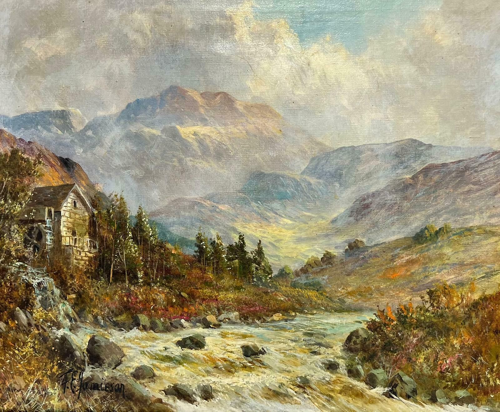 F. E. Jamiesonfine Antique Scottish Highlands Oil Painting Old Watermill River Landscapec. 1920's