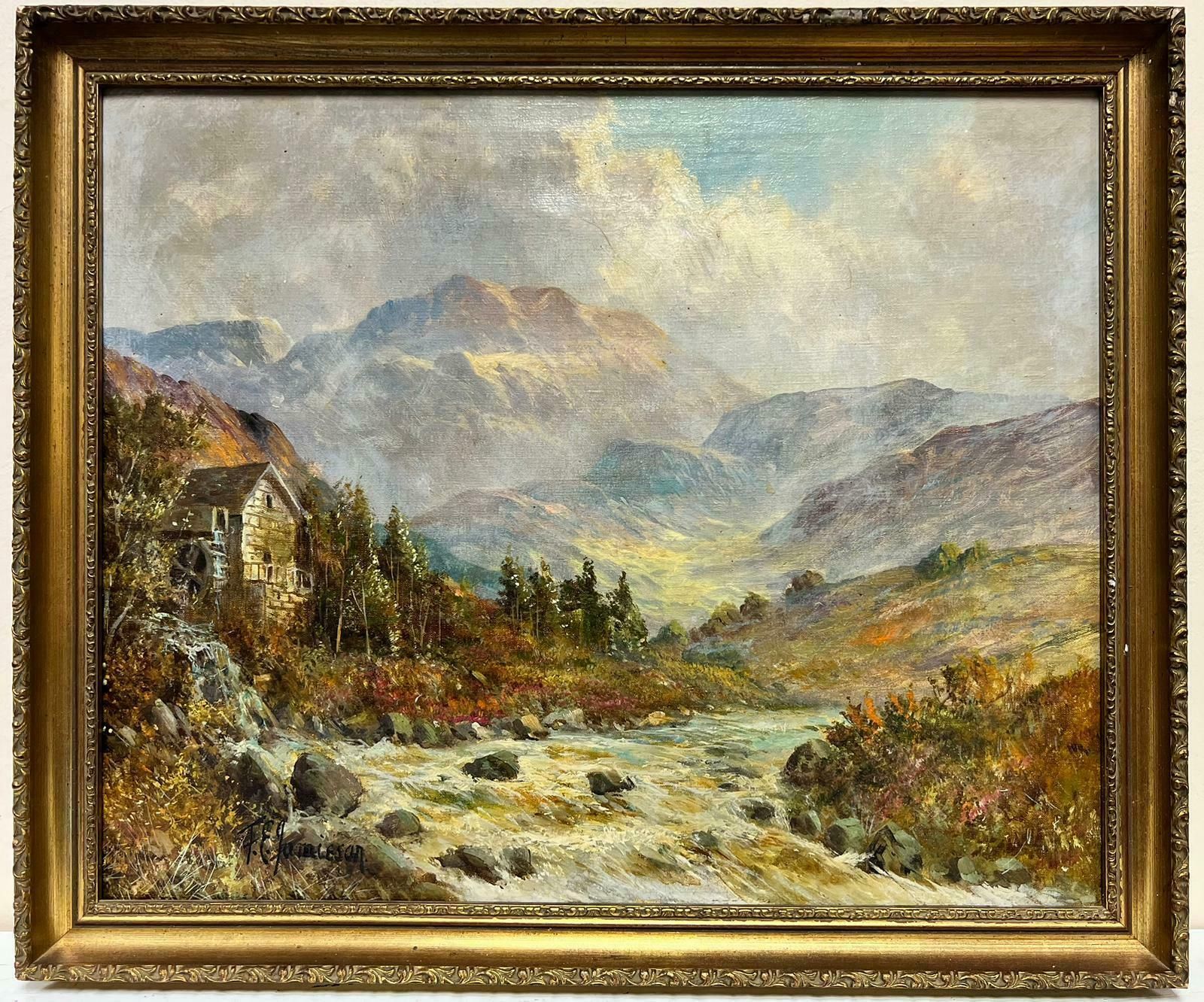 F. E. Jamiesonfine Antique Scottish Highlands Oil Painting Old Watermill River Landscapec. 1920's photo furniture