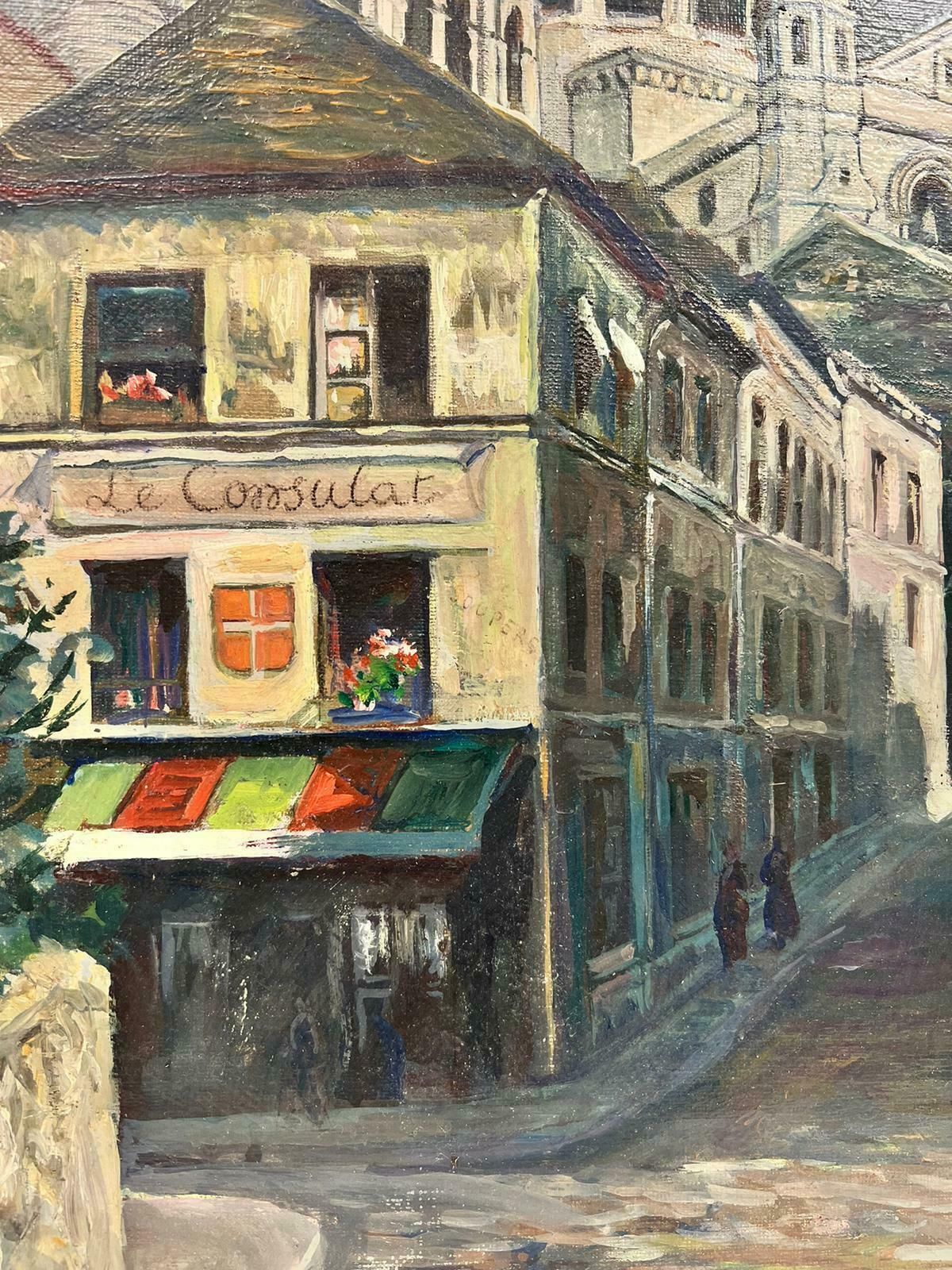 Georges F. Michel1940's French Signed Oil Sacre Coeur Montmartre Paris Street Scene View1942 photo for sale