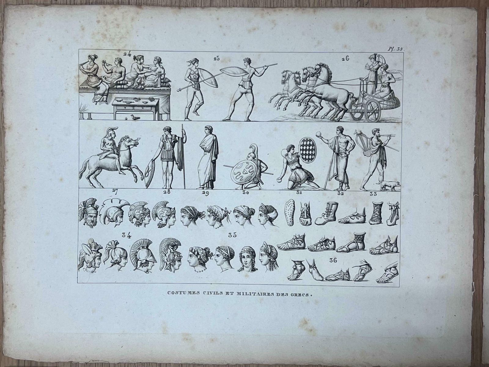 Antique Frenchset 5 Antique French Engravings Ancient Roman Artefacts & Figures photo vinterior