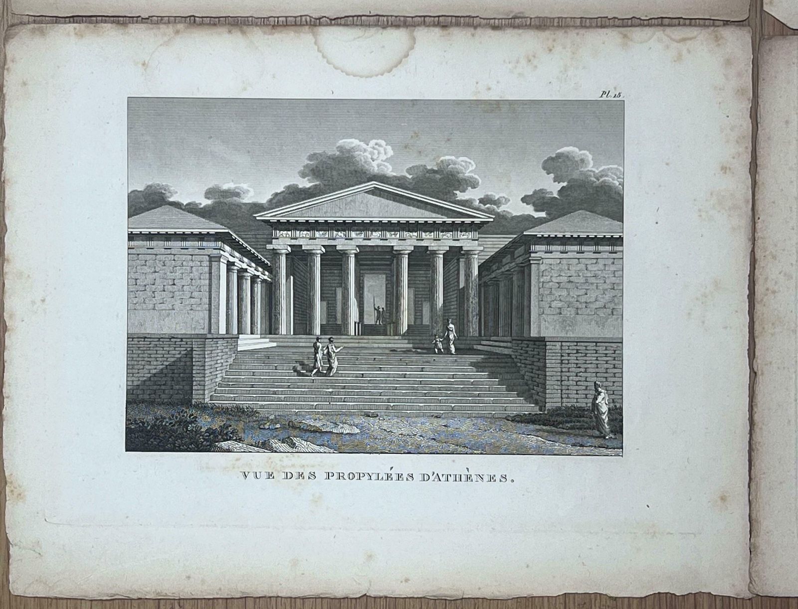 Antique Frenchset Of 4 Ancient Greek Monuments Pantheon Athens Antique French Engravings Set photo furniture