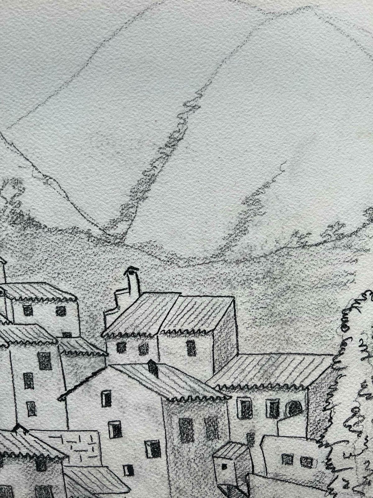 Bernard Labbe1950's Modernist/ Cubist Painting   French Town Landscape1950's photo for sale
