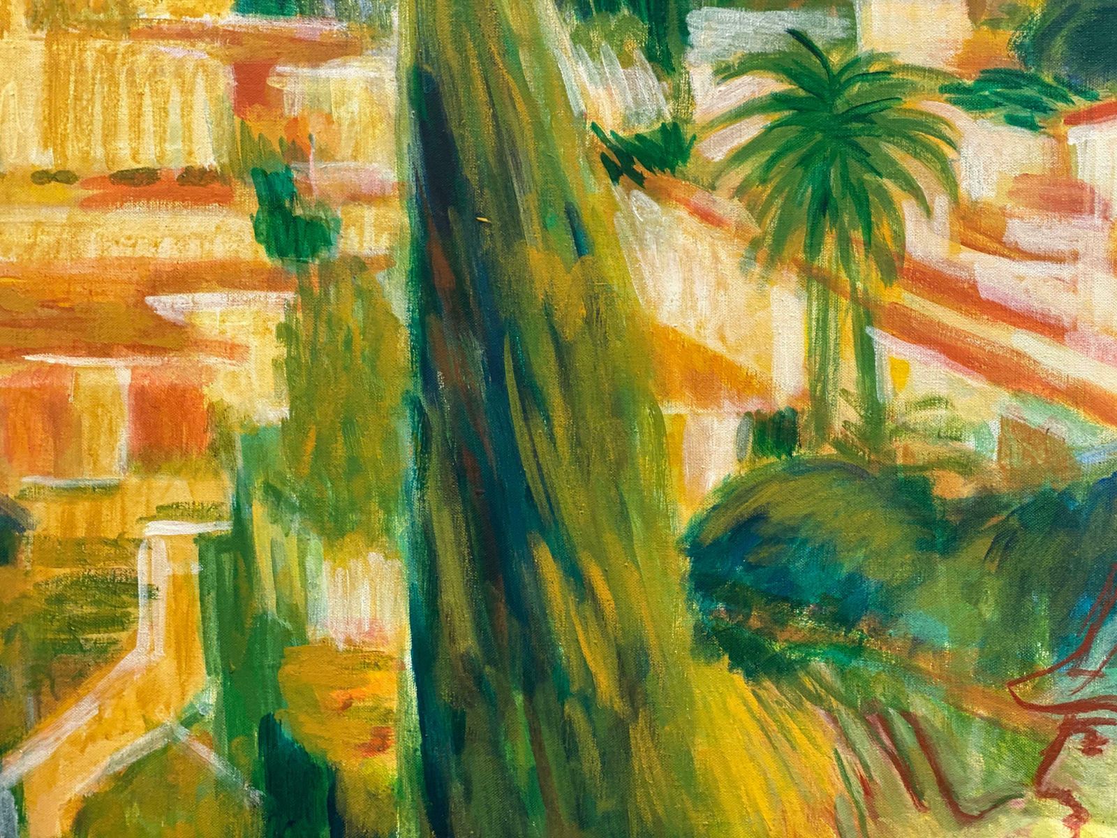 Jostne Galletst. Paul De Vence South Of France, Large French Oil Painting Bright Colors photo 1943.0
