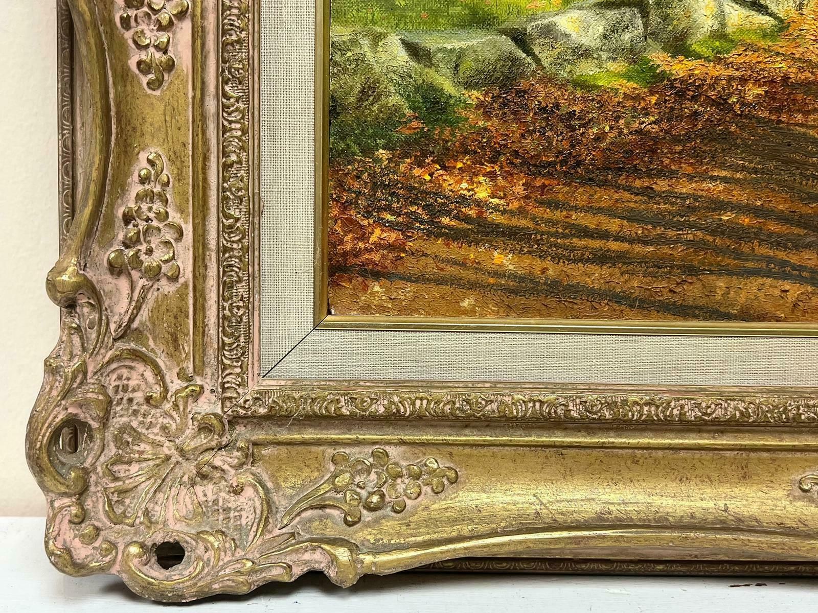 Eric Robertsfine British Oil Painting Horses Walking In Autumn Light, Impressive Frame photo Art
