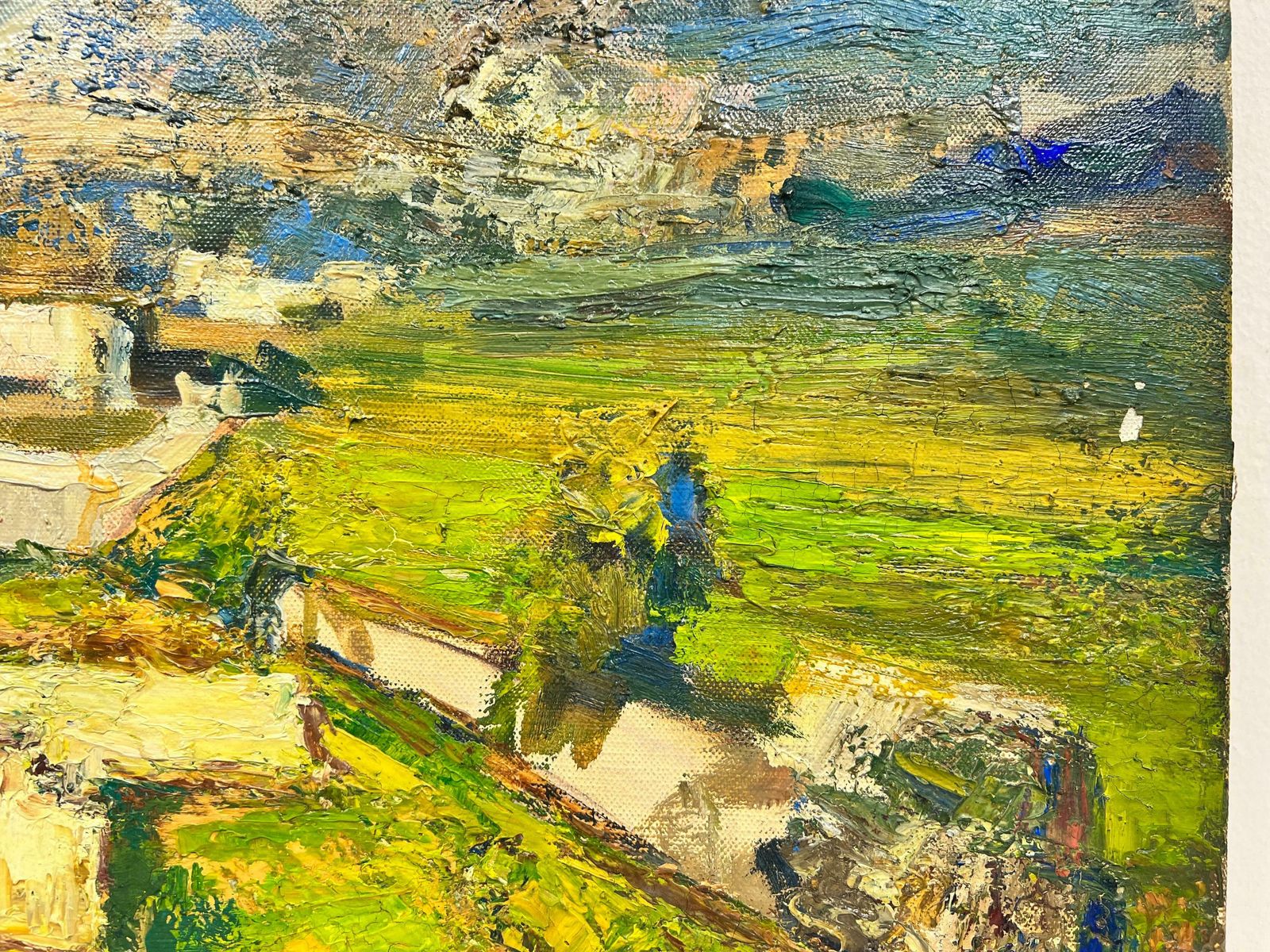 Josine Vignonvillage In Provence Landscape Signed Thick Impasto French Oil1960's photo buy